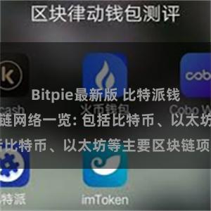 Bitpie最新版 比特派钱包支持的区块链网络一览: 包括比特币、以太坊等主要区块链项目