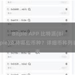 Bitpie APP 比特派(Bitpie)支持哪些币种？详细币种列表