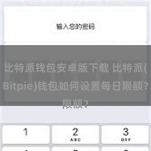 比特派钱包安卓版下载 比特派(Bitpie)钱包如何设置每日限额？