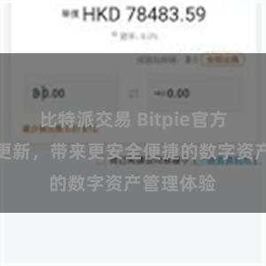 比特派交易 Bitpie官方钱包新版更新，带来更安全便捷的数字资产管理体验