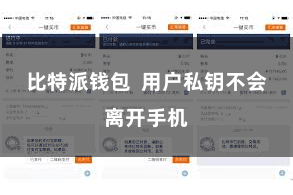 比特派钱包  用户私钥不会离开手机