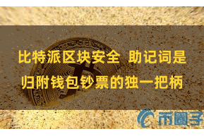 比特派区块安全  助记词是归附钱包钞票的独一把柄