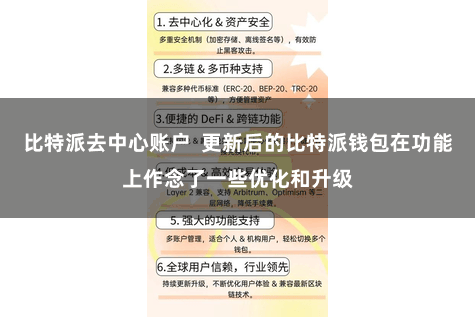 比特派去中心账户  更新后的比特派钱包在功能上作念了一些优化和升级