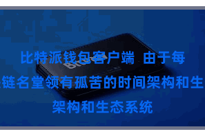 比特派钱包客户端  由于每个区块链名堂领有孤苦的时间架构和生态系统